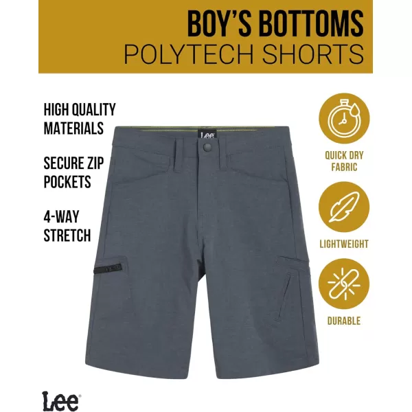 Lee Boys Tech Shorts  Quick Dry Comfort Stretch Shorts for Boys 418 and HuskyBlack