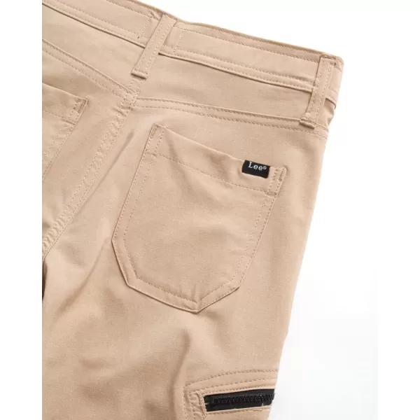 Lee Boys Tech Shorts  Quick Dry Comfort Stretch Shorts for Boys 418 and HuskyKhaki