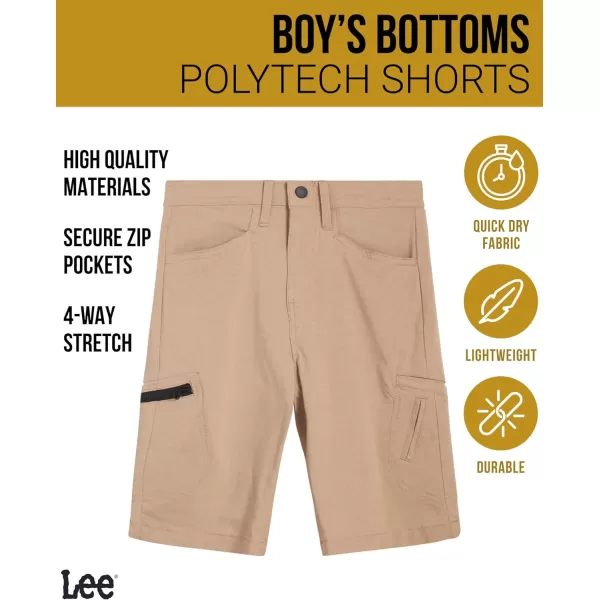 Lee Boys Tech Shorts  Quick Dry Comfort Stretch Shorts for Boys 418 and HuskyKhaki