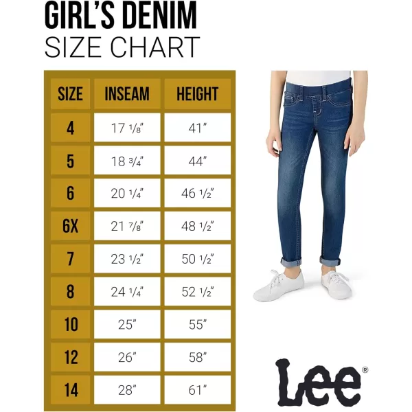 Lee Girls Jeggings  Pull On Super Stretch Denim Skinny Jeans for Girls 414Bright Blue