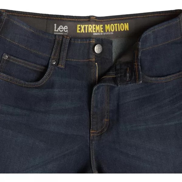 Lee Mens Extreme Motion Athletic Taper JeanBlue Strike