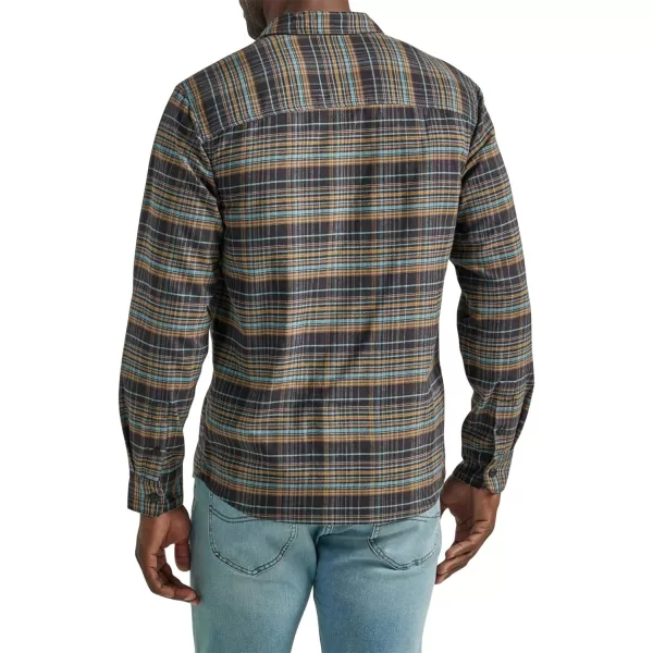 Lee Mens Extreme Motion Flannel Working West ShirtCharcoal Plaid