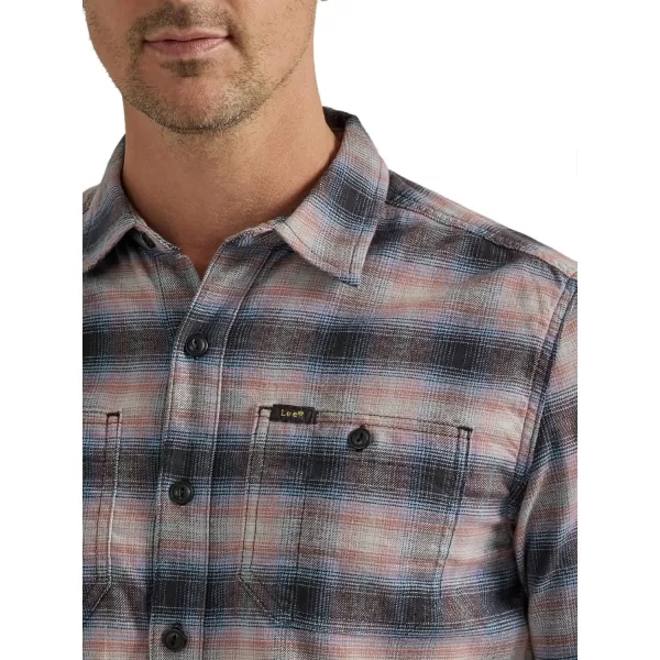 Lee Mens Extreme Motion Flannel Working West ShirtRuby Cocoa Plaid