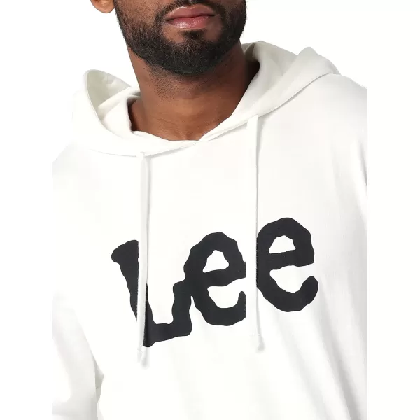 Lee Mens Long Sleeve HoodieBright White  Black Twitch