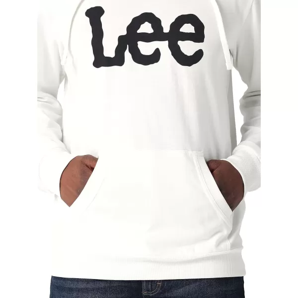 Lee Mens Long Sleeve HoodieBright White  Black Twitch