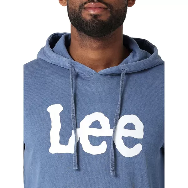 Lee Mens Long Sleeve HoodieMood Indigo  White Twitch