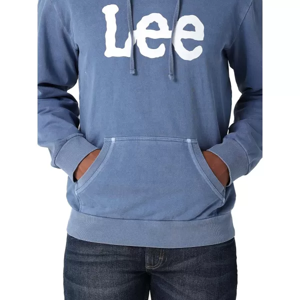 Lee Mens Long Sleeve HoodieMood Indigo  White Twitch