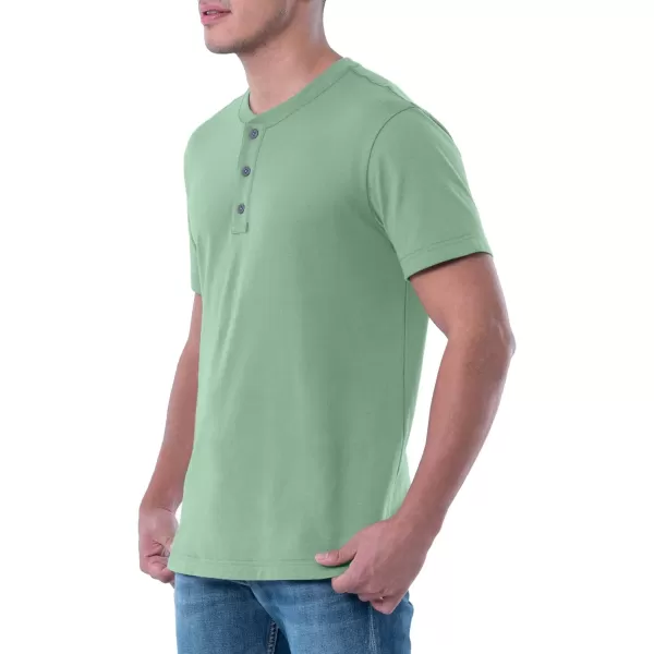 Lee Mens Short Sleeve Soft Washed Cotton Henley TShirtBasil