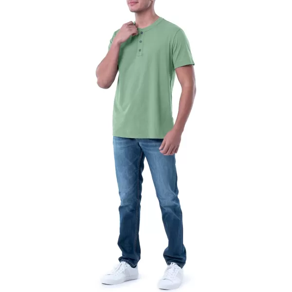 Lee Mens Short Sleeve Soft Washed Cotton Henley TShirtBasil