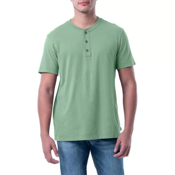 Lee Mens Short Sleeve Soft Washed Cotton Henley TShirtBasil