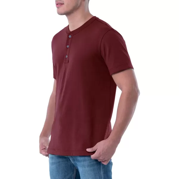 Lee Mens Short Sleeve Soft Washed Cotton Henley TShirtRhubarb