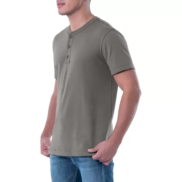 Lee Mens Short Sleeve Soft Washed Cotton Henley TShirtSmocked Pearl