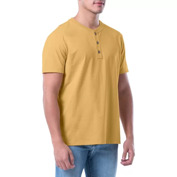 Lee Mens Short Sleeve Soft Washed Cotton Henley TShirtYellow