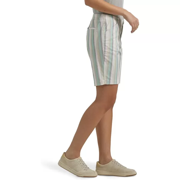 Lee Womens Legendary 9 Chino Bermuda ShortFort Green Stripe