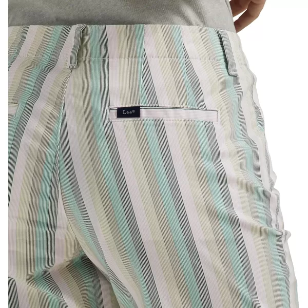 Lee Womens Legendary 9 Chino Bermuda ShortFort Green Stripe