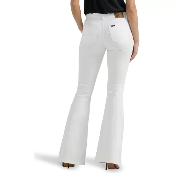 Lee Womens Legendary Mid Rise Flare JeanBright White