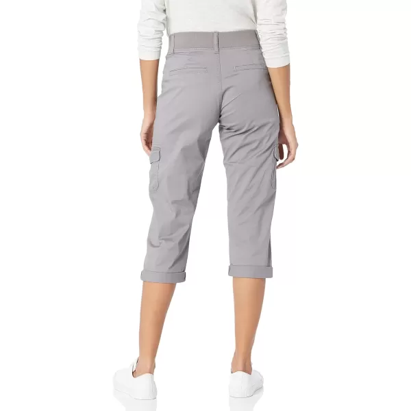 Lee Womens Misses Relaxed Fit Austyn Knit Waist Cargo Capri PantFrost Gray