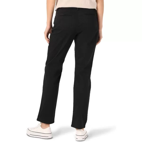 Lee Womens Petite Relaxed Fit All Day Straight Leg PantJet Black