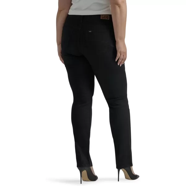 Lee Womens Plus Size Legendary Mid Rise Straight Leg JeanBlack