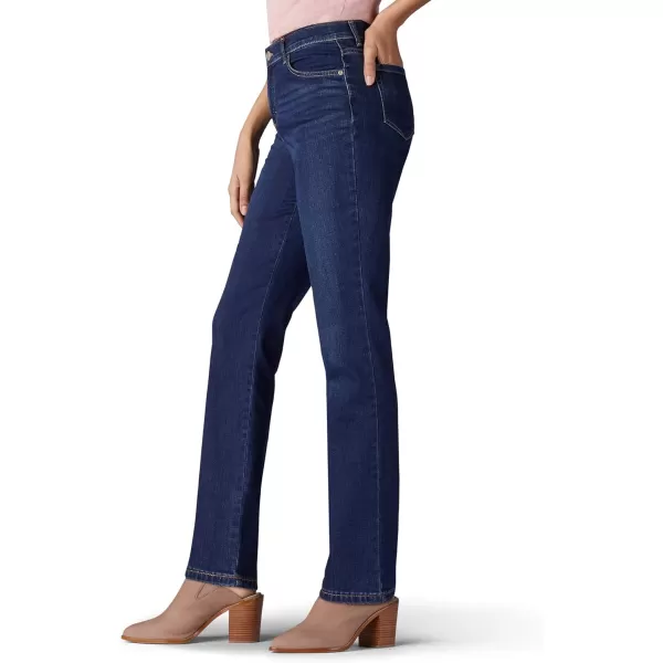 Lee Womens Plus Size Legendary Mid Rise Straight Leg JeanEllis Blue