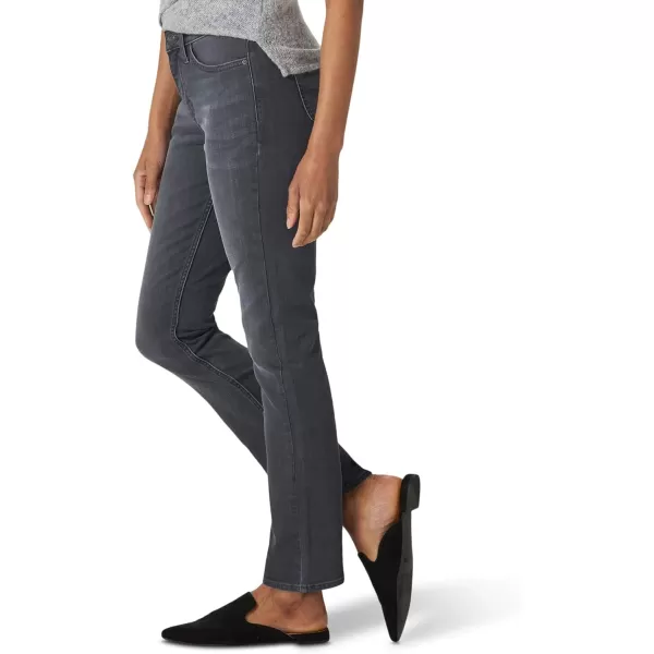 Lee Womens Plus Size Legendary Mid Rise Straight Leg JeanGray