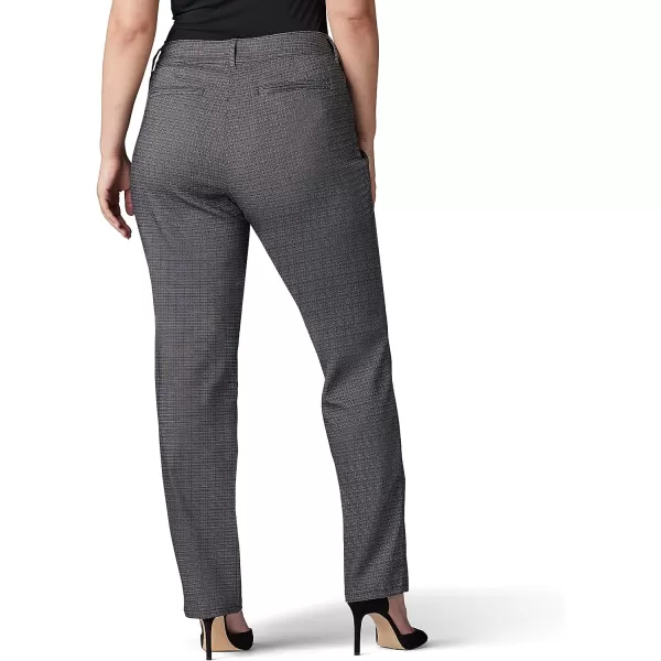 Lee Womens Plus Size Relaxed Fit All Day Straight Leg PantBlackWhite Rockhill Plaid