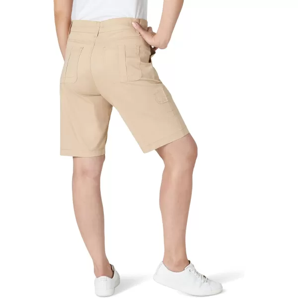 Lee Womens Relaxed Fit Avey Knit Waist Cargo Bermuda ShortCaf