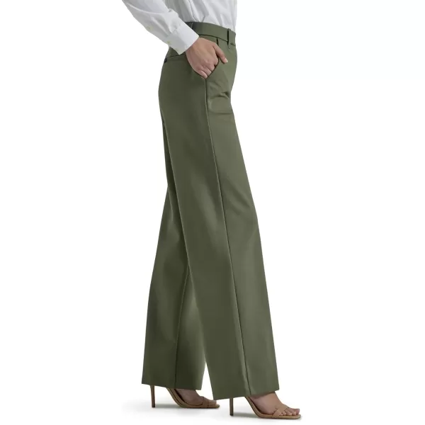 Lee Womens Ultra Lux Comfort Any Wear Wide Leg PantOlive Grove