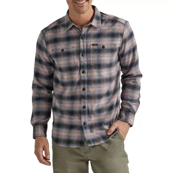 Lee Mens Extreme Motion Flannel Working West ShirtRuby Cocoa Plaid