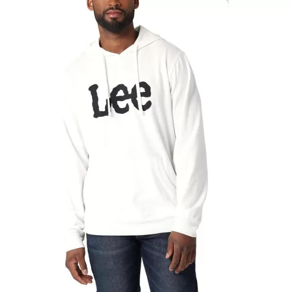 Lee Mens Long Sleeve HoodieBright White  Black Twitch