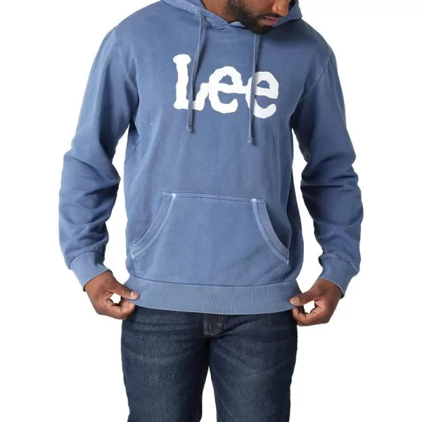 Lee Mens Long Sleeve HoodieMood Indigo  White Twitch