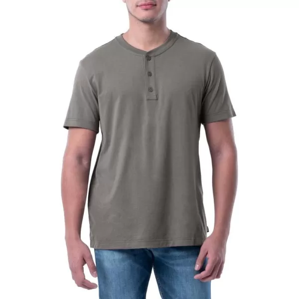 Lee Mens Short Sleeve Soft Washed Cotton Henley TShirtSmocked Pearl