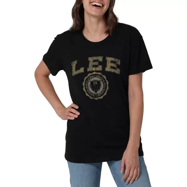 Lee Womens Legendary Scoop Neck Short Sleeve Boyfriend TeeWashed Black