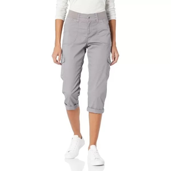 Lee Womens Misses Relaxed Fit Austyn Knit Waist Cargo Capri PantFrost Gray