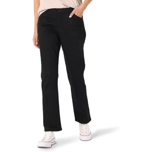 Lee Womens Petite Relaxed Fit All Day Straight Leg PantJet Black