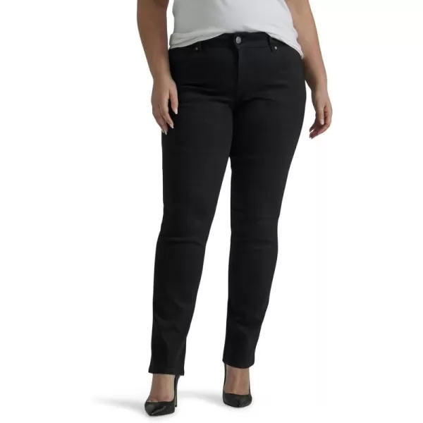 Lee Womens Plus Size Legendary Mid Rise Straight Leg JeanBlack