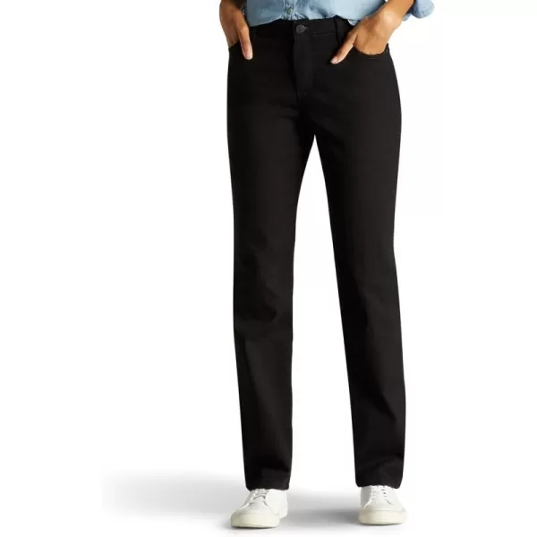 Lee Womens Plus Size Legendary Mid Rise Straight Leg JeanJet Black