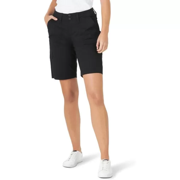 Lee Womens Relaxed Fit Avey Knit Waist Cargo Bermuda ShortBlack