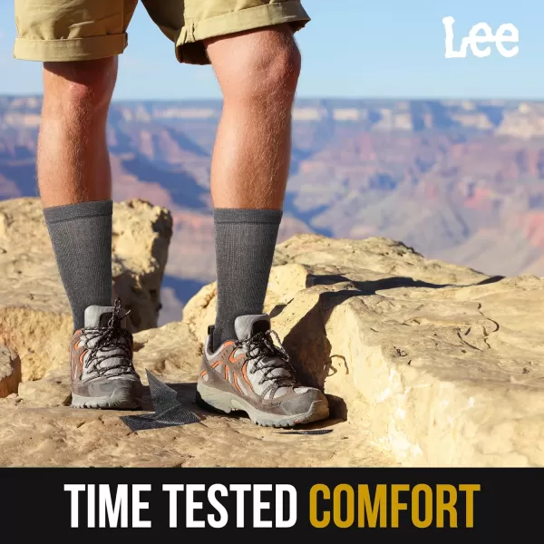 Lee Heavyweight Long Cushion Boot Socks for Men  Crew Socks for Work Size 612BlackGreyBlack