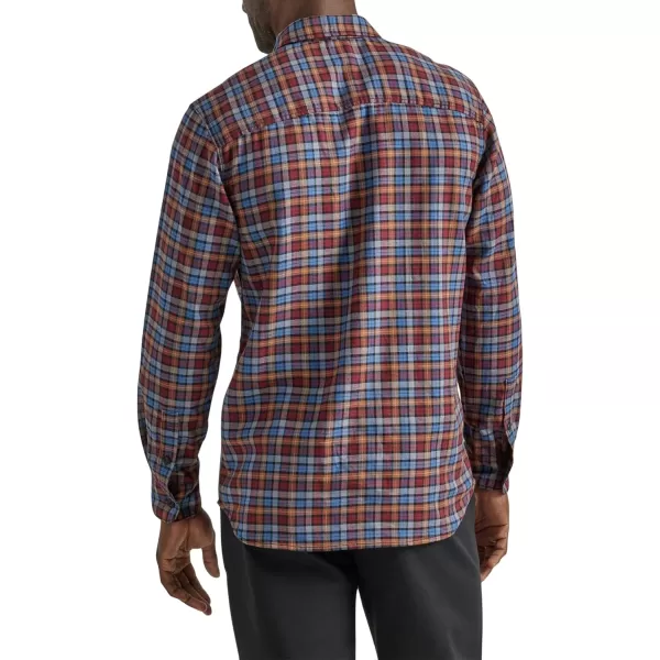 Lee Mens Extreme Motion All Purpose Long Sleeve Worker ShirtAcorn Fig Plaid