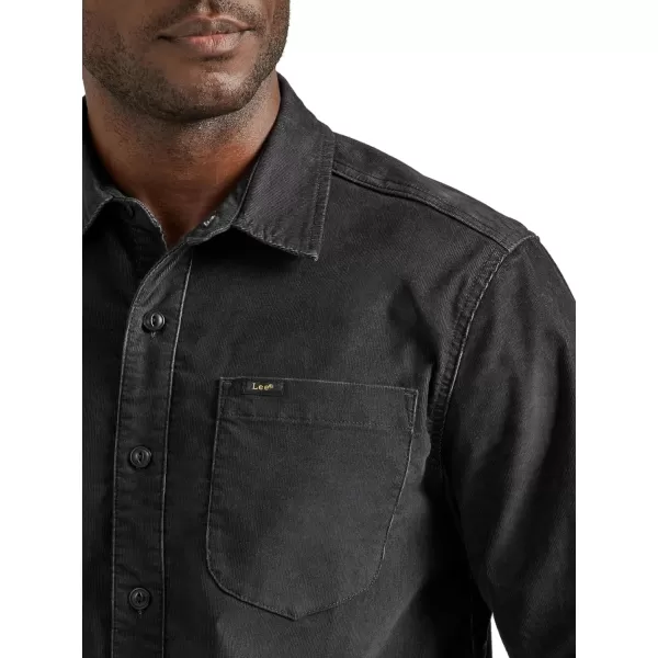 Lee Mens Extreme Motion All Purpose Long Sleeve Worker ShirtCharcoal Corduroy