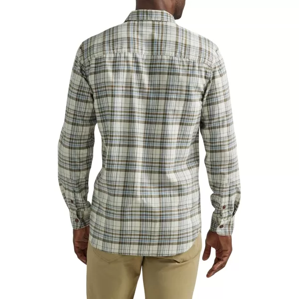 Lee Mens Extreme Motion All Purpose Long Sleeve Worker ShirtEcru Plaid