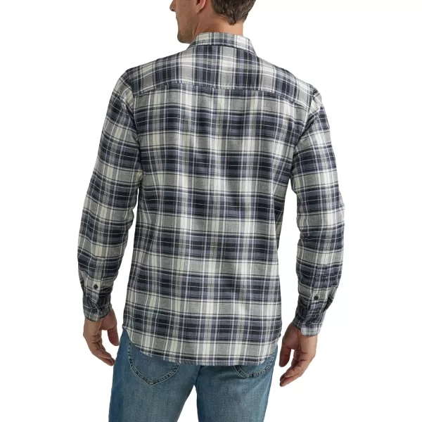 Lee Mens Extreme Motion All Purpose Long Sleeve Worker ShirtUnion All Black Plaid