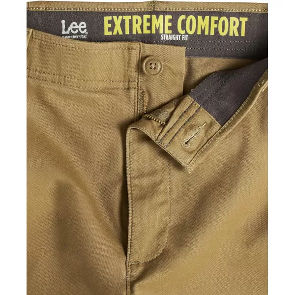 Lee Mens Extreme Motion Flat Front Regular Straight PantAcorn