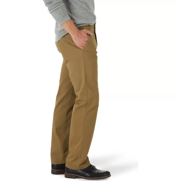 Lee Mens Extreme Motion Flat Front Regular Straight PantBronze