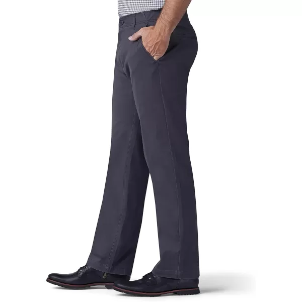 Lee Mens Extreme Motion Flat Front Regular Straight PantCharcoal