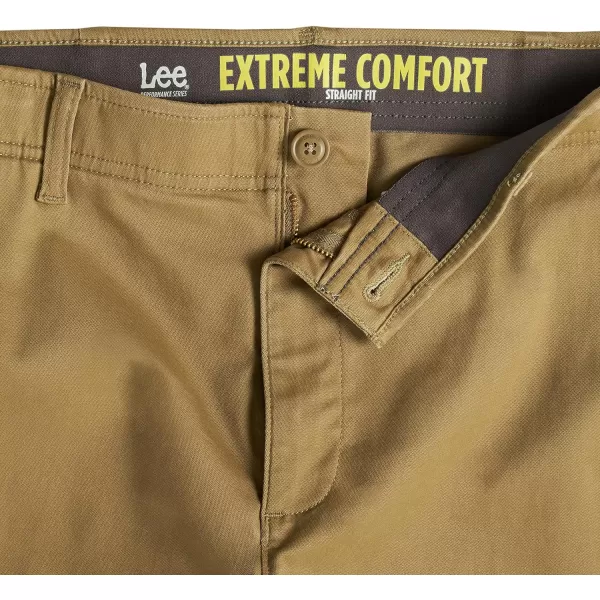 Lee Mens Extreme Motion Flat Front Regular Straight PantMuted Olive