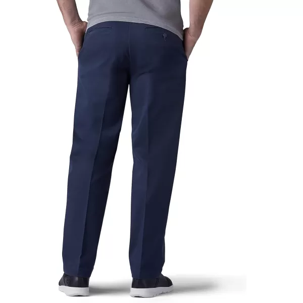 Lee Mens Extreme Motion Flat Front Regular Straight PantNavy