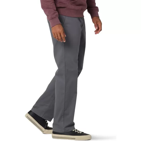 Lee Mens Extreme Motion Flat Front Regular Straight PantPainter Gray