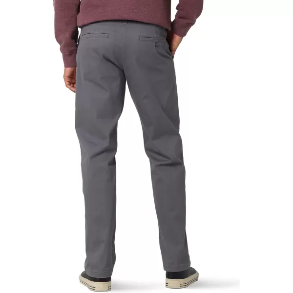 Lee Mens Extreme Motion Flat Front Regular Straight PantPainter Gray